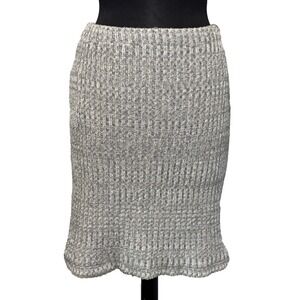 NEW Green‎ 3 Space Dye Rib Knit Pencil Skirt Size Small Gray Preppy Academia USA